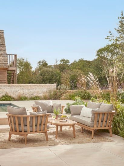 Como Natural Antique Outdoor Seating Sofa Set